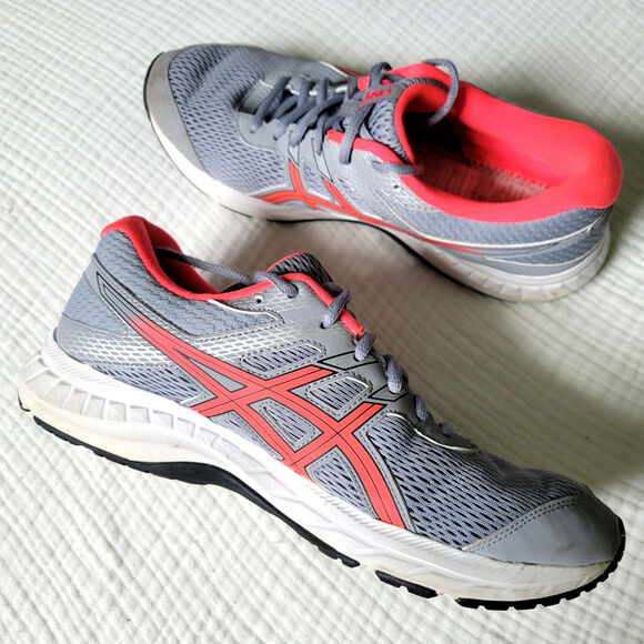 Asics Womens 11 Running Sneakers Gel Contend 6 Shoes Gray Neon Pink - Picture 1 of 8